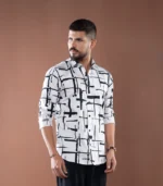SeaSky Monochrome Grid Shirt
