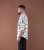 SeaSky Monochrome Grid Shirt - Image 3